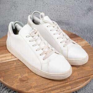 Thousand Fell Women's Leather Low Top Lace Up Sneakers White Sustainable Size 10